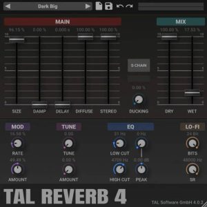 复古板式混响 Togu Audio Line TAL-Reverb-4 v4.0.3 x64 WiN&MAC&LiNUX